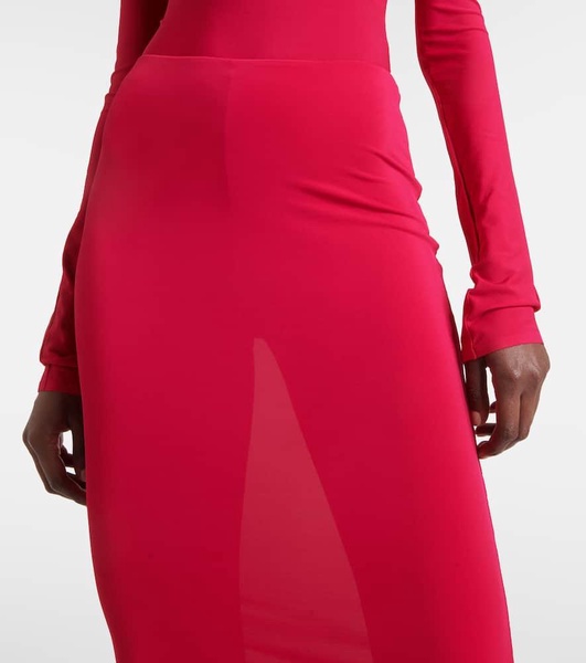 High-rise jersey skirt pants