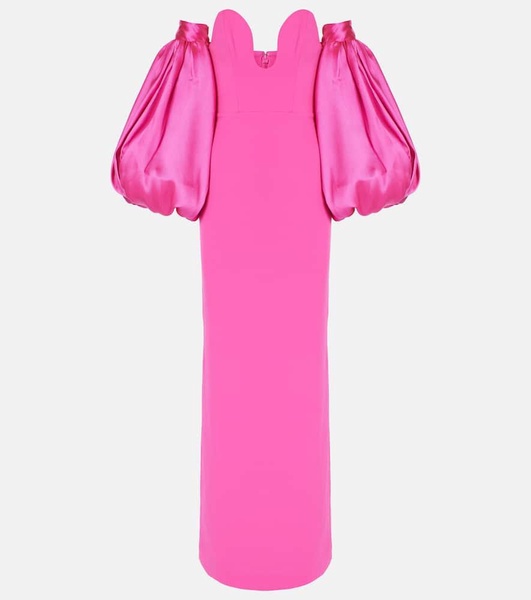 Karina satin-trimmed maxi dress