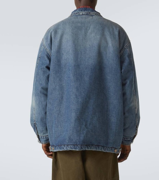 Faux shearling-lined denim jacket