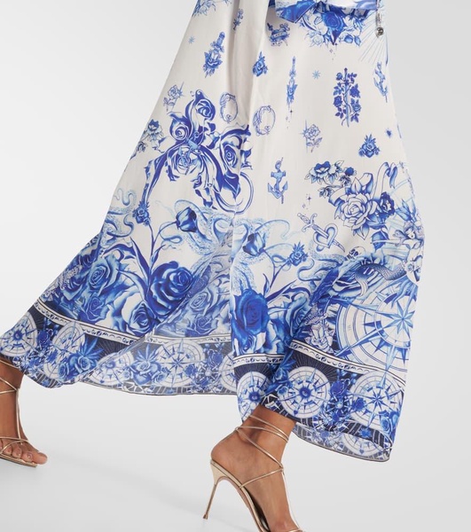 Printed silk kaftan