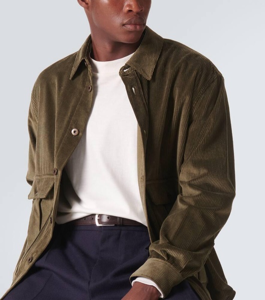 Cotton and cashmere corduroy overshirt