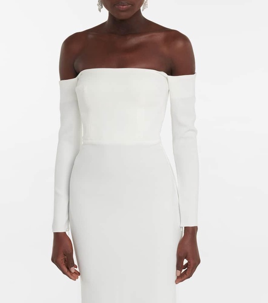 Bridal Tate stretch-crêpe midi dress