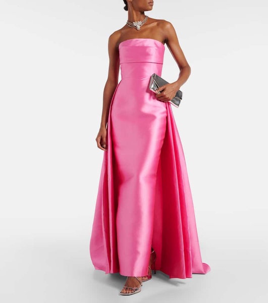 Strapless satin twill gown