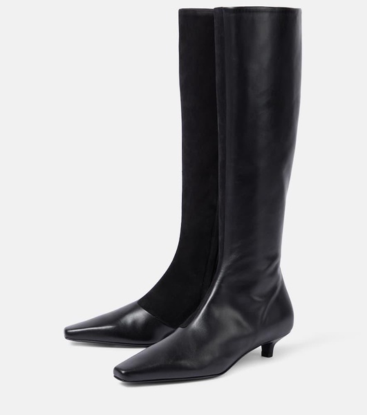 Leather knee-high boots