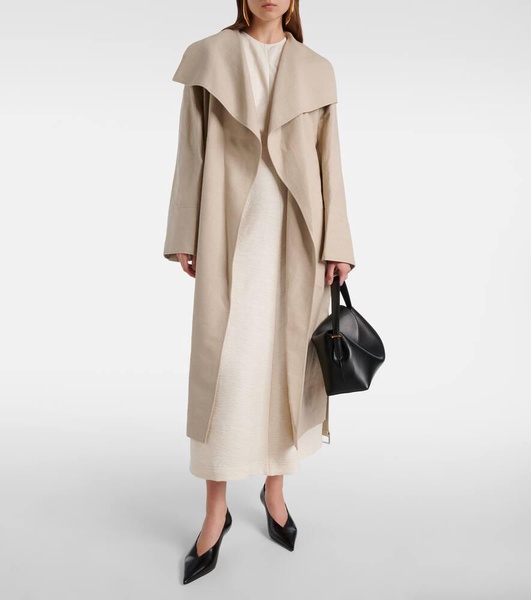 Signature linen-blend trench coat