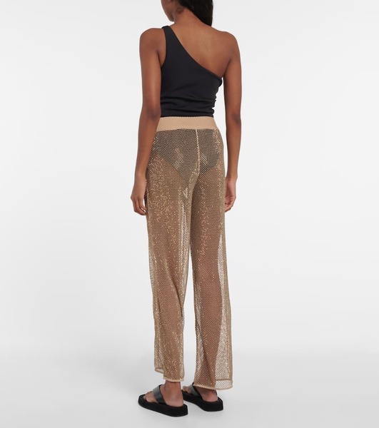 Sullivan crystal-embellished mesh pants