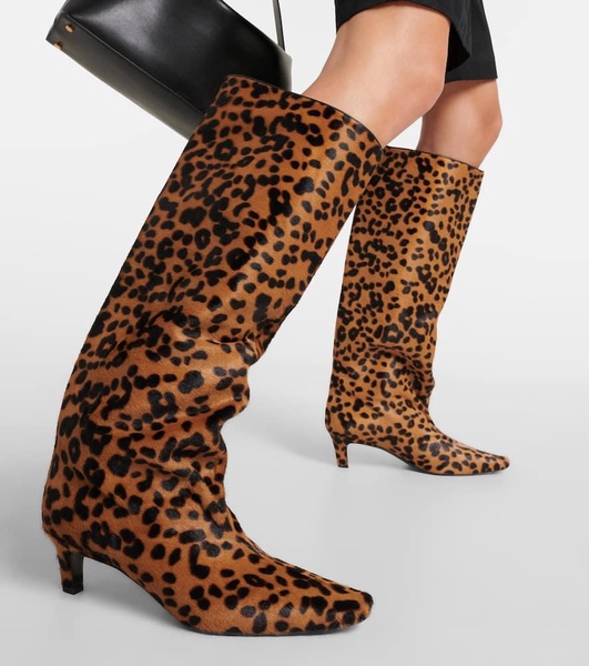 Wide Shaft calf hair knee-high boots