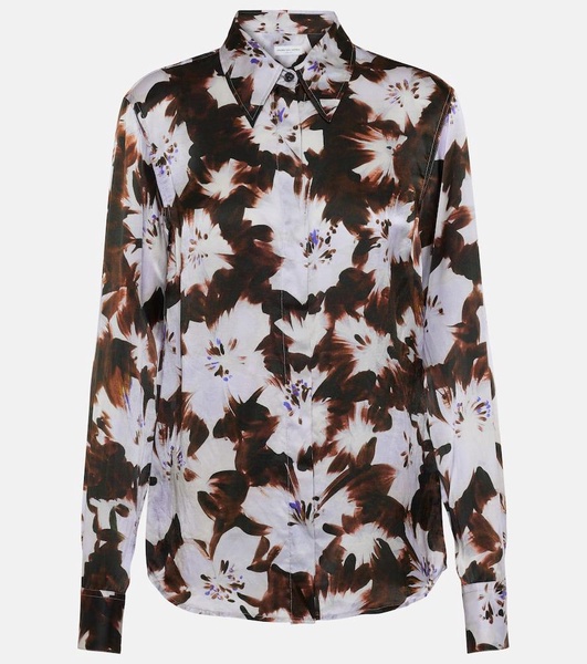 Chowy floral silk satin shirt