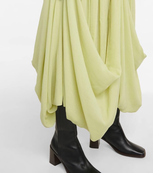 Olwen draped silk midi skirt