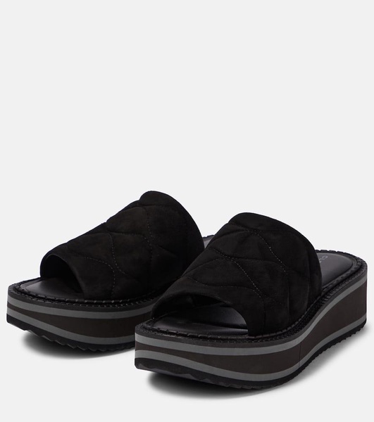 Fast suede platform slides