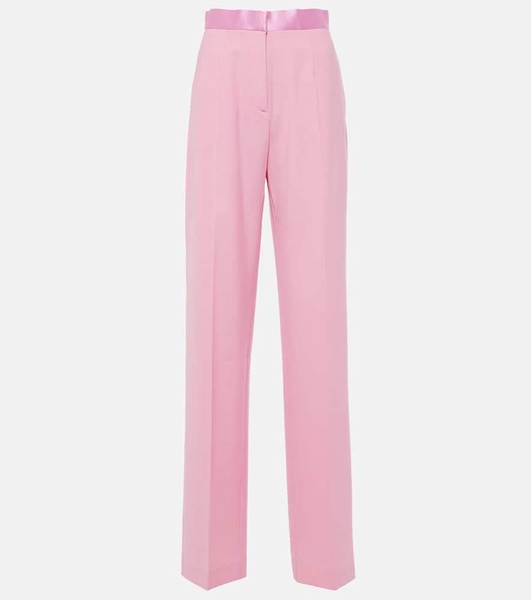 High-rise satin straight pants