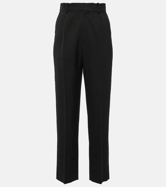 High-rise wool-blend straight pants