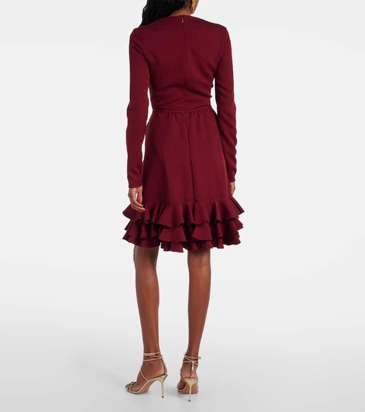 Ruffled silk crêpe minidress