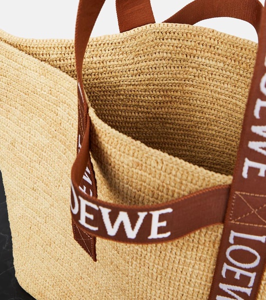 Fold Shopper raffia basket bag