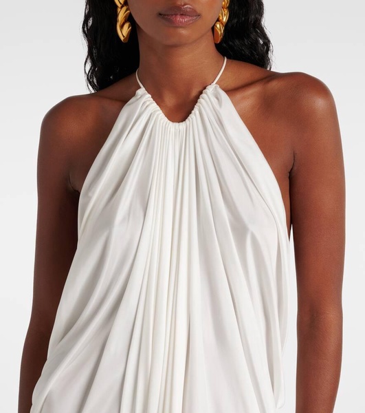 Halterneck jersey gown