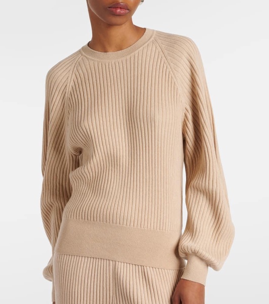 Ribbed-knit cashmere sweater