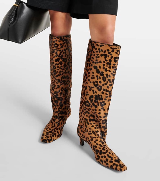 Wide Shaft calf hair knee-high boots