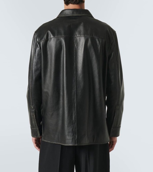 Anagram polished leather jacket