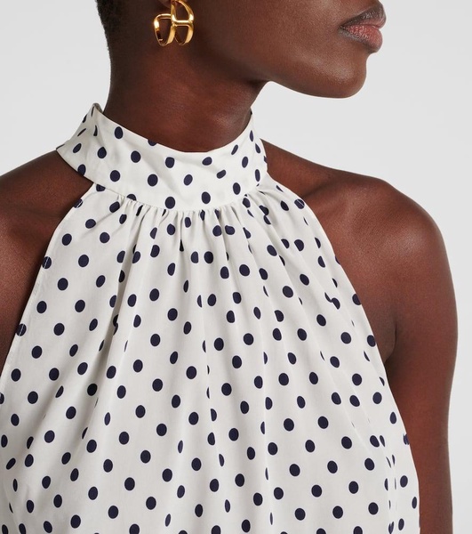 Kovi polka-dot silk-blend top