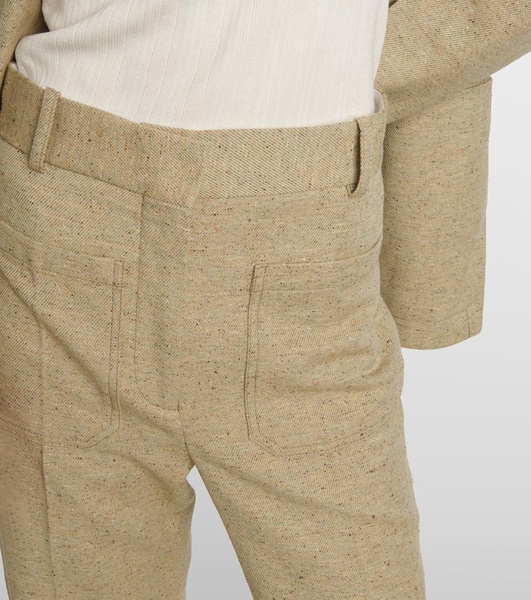 High-rise wool-blend flared pants