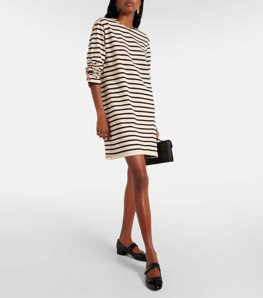 Striped cotton minidress