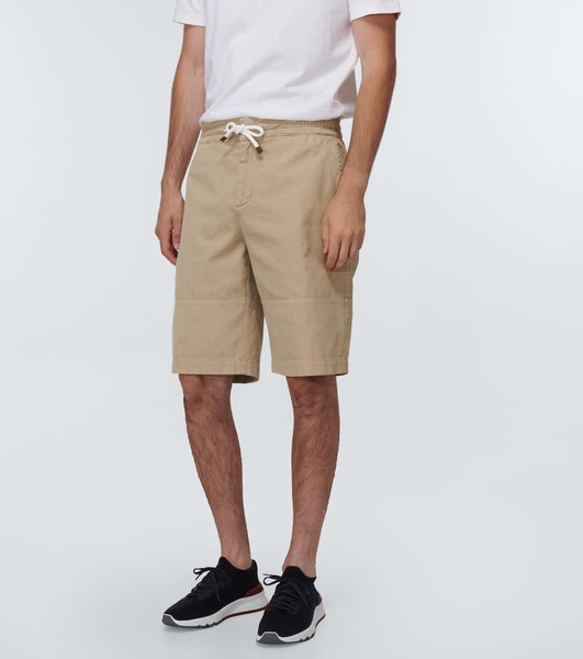 Drawstring cotton shorts