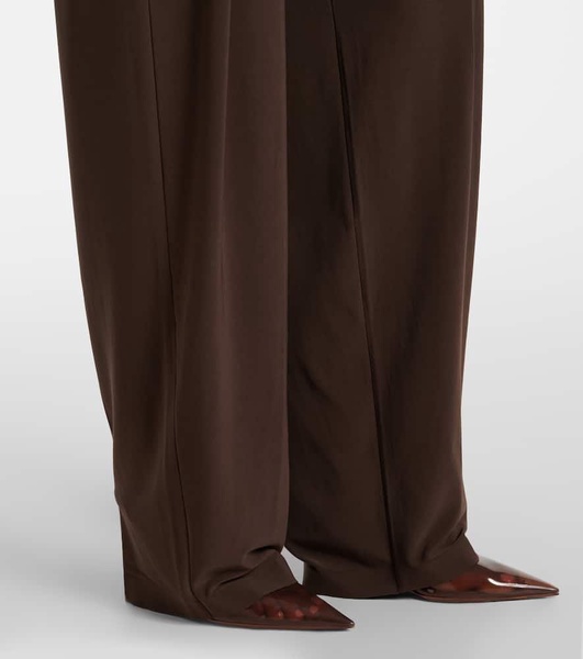 Pleated high-rise tapered pants