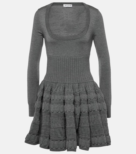 Wool-blend minidress