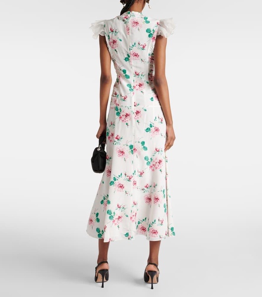 Floral silk midi dress