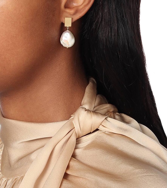 Barroco 9kt gold and pearl earrings