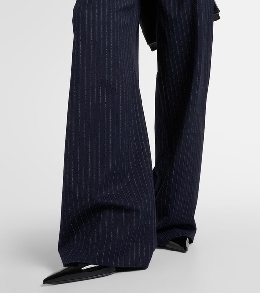 Heyser pinstripe high-rise wide-leg pants