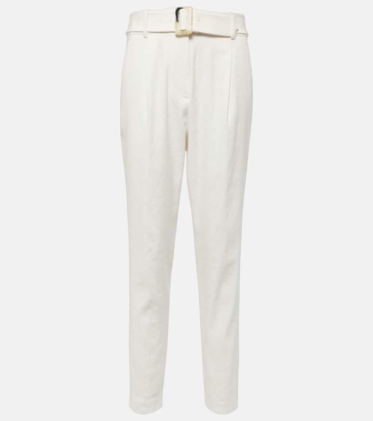 Sofia high-rise linen-blend tapered pants