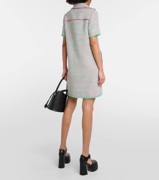 Wool and cotton-blend tweed minidress