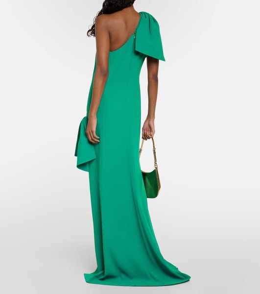 Draped one-shoulder gown