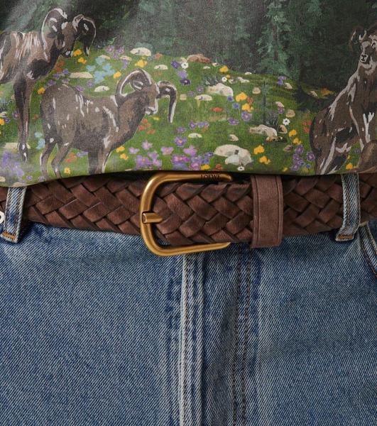 Braided suede belt