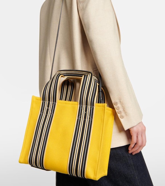 The Suitcase Stripe Mini canvas tote bag