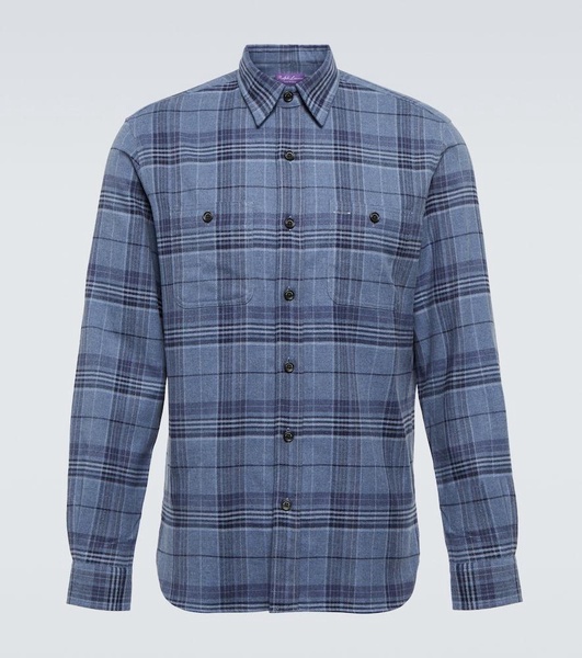 Checked cotton twill shirt