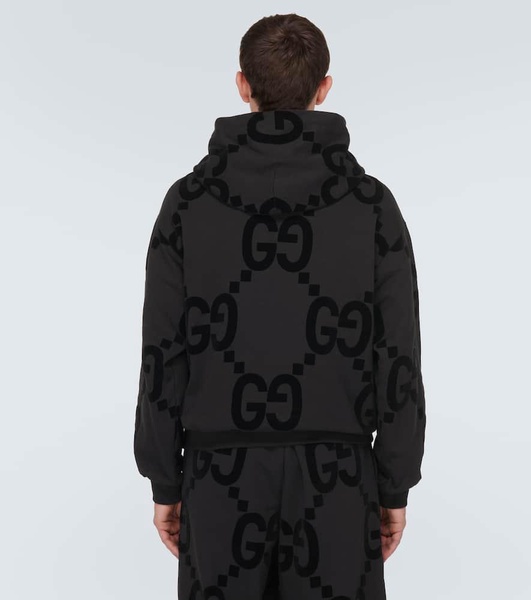 GG flocked cotton jersey hoodie