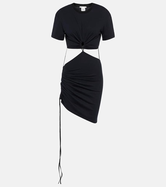 Cutout cotton jersey T-shirt dress