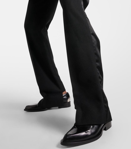 High-rise wool-blend straight pants