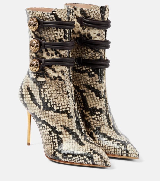 Alma snake-effect leather ankle boots