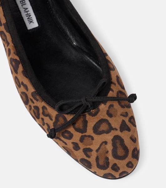 Veralli leopard-print suede ballet flats