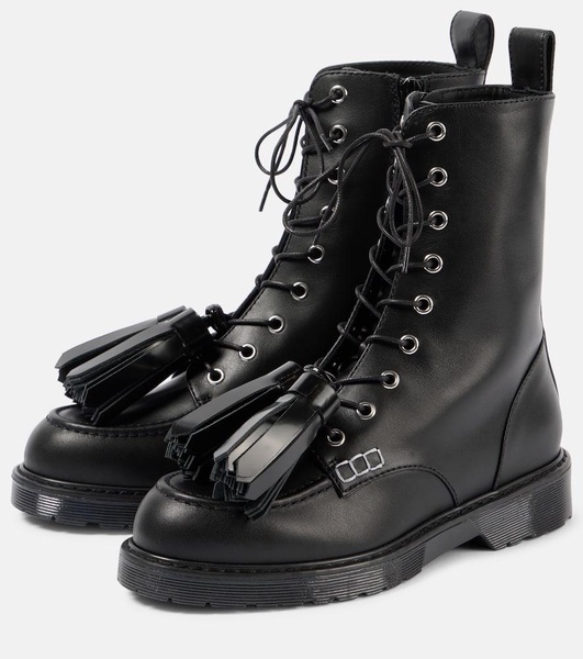 Leather combat boots