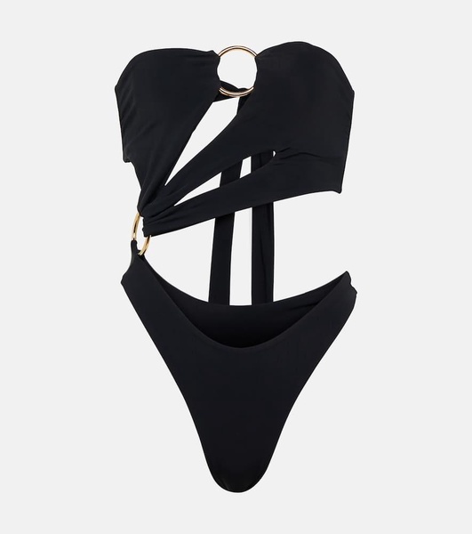 Strapless cutout swimsuit