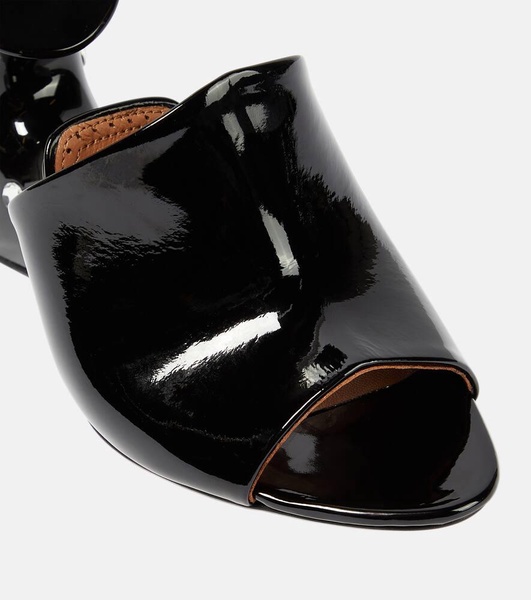 La Sculpture embellished patent leather mules