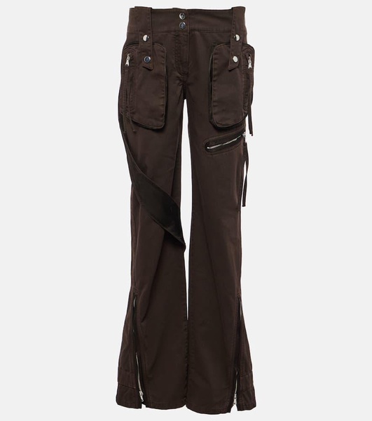 Low-rise denim cargo pants