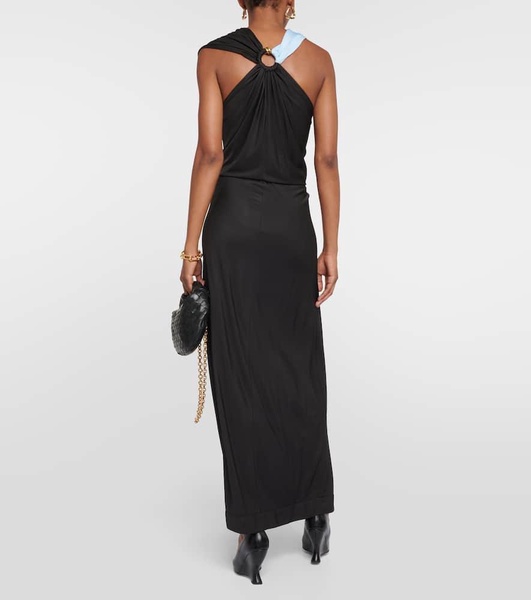 Draped jersey maxi dress