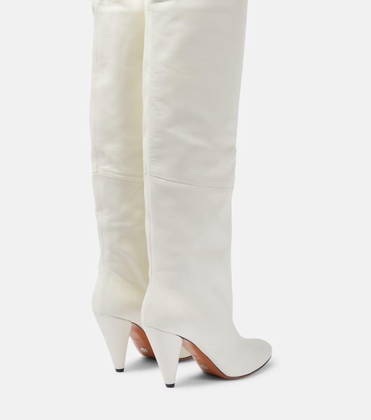 Cone leather over-the-knee boots