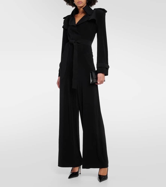 Belted jersey jumpsuit