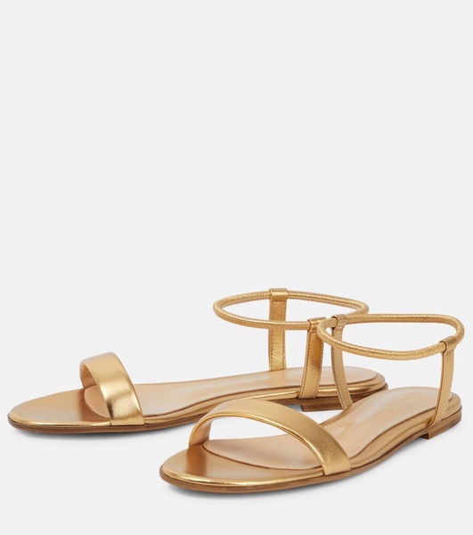 Jaime flat metallic leather sandals